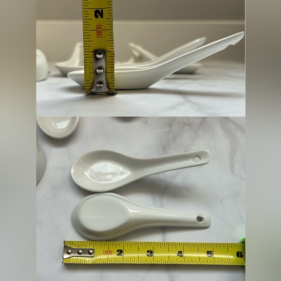 Various Asian Soup Spoons Set - Red Mun Shou, Floral, White Designs - Picture 11 of 11